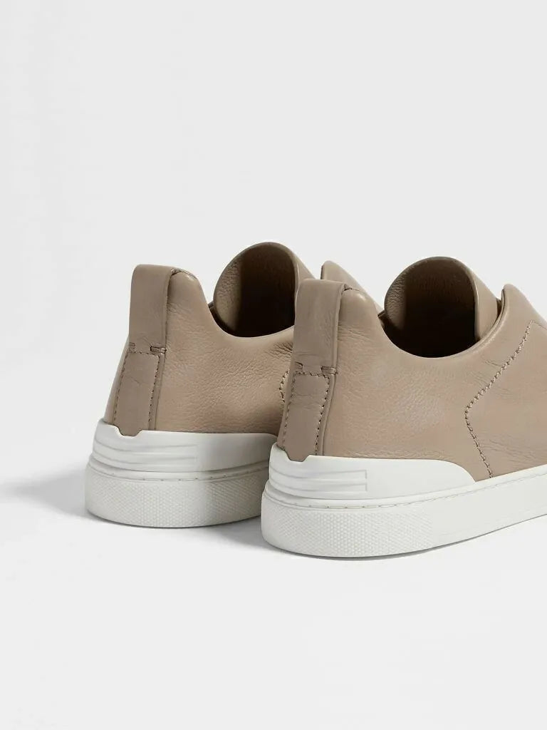 Triple Stitch Cuero Zapatillas – Topo
