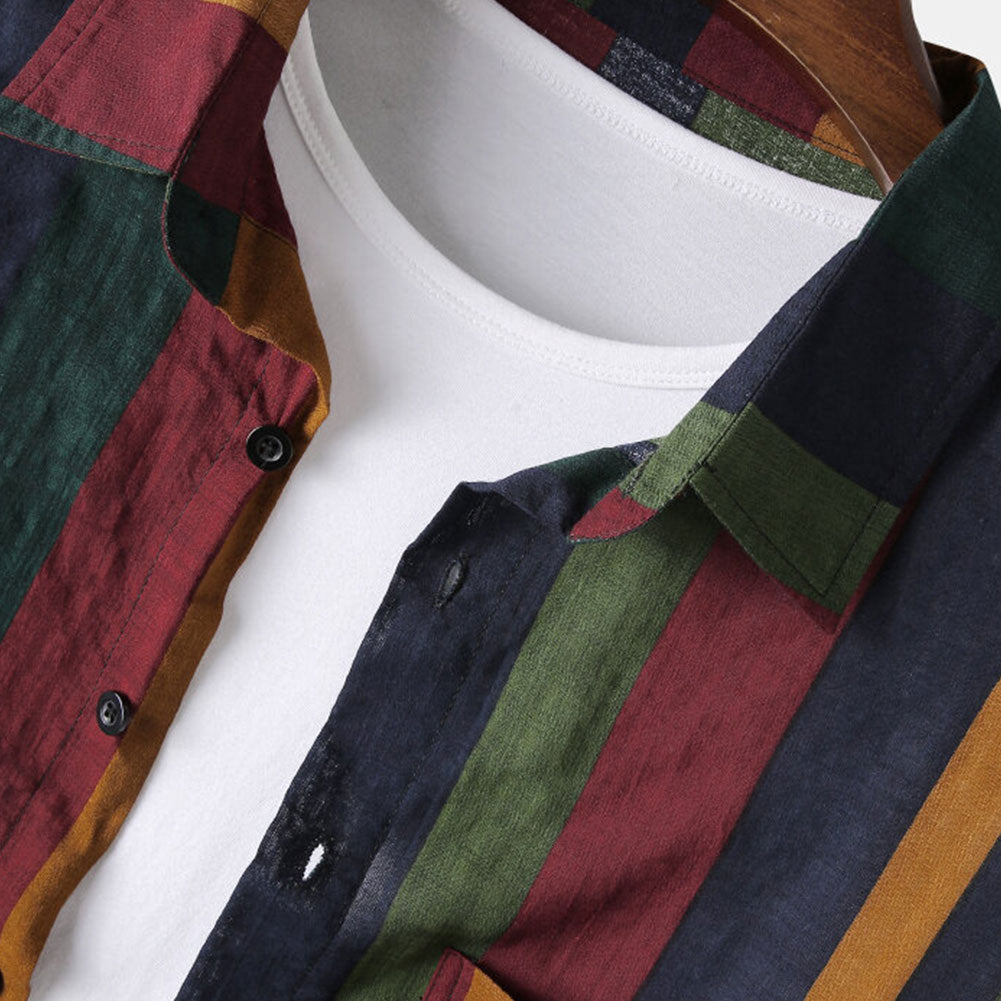 Camisa de Lino con Rayas Riviera – Multicolor