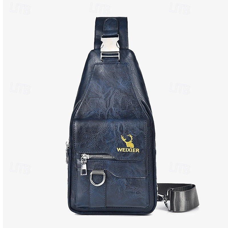 Bolsa de Cuero Sintético con Cierre - Negro