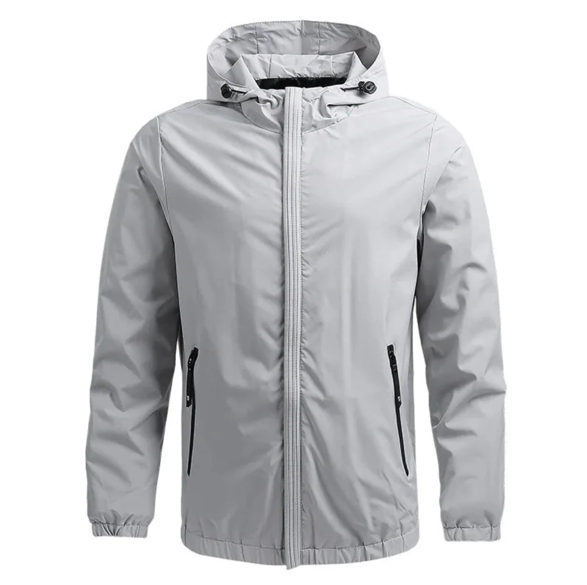 Chamarra Impermeable con Capucha - Negro