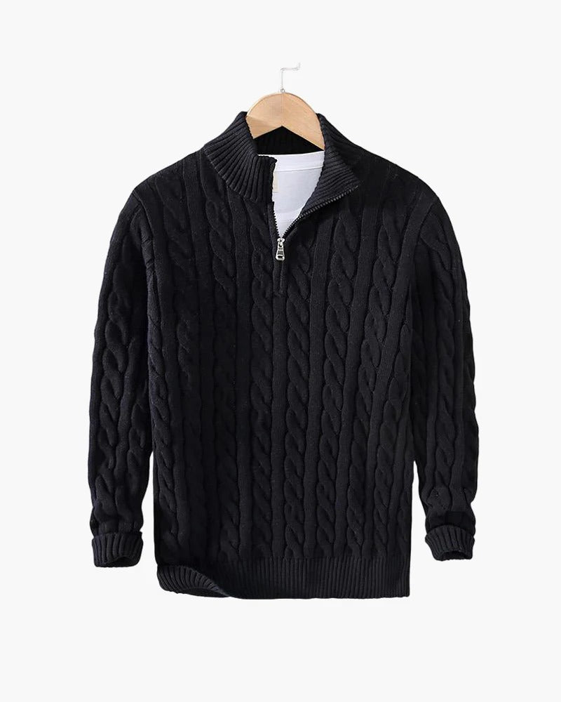 Suéter de Cable Half-Zip