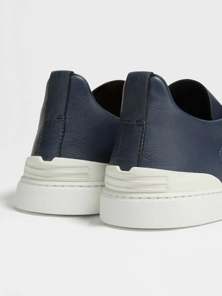 Triple Stitch Cuero Zapatillas – Marino