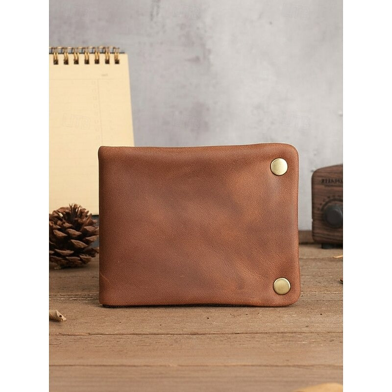 Cartera Vintage de Cuero - Marrón Oscuro