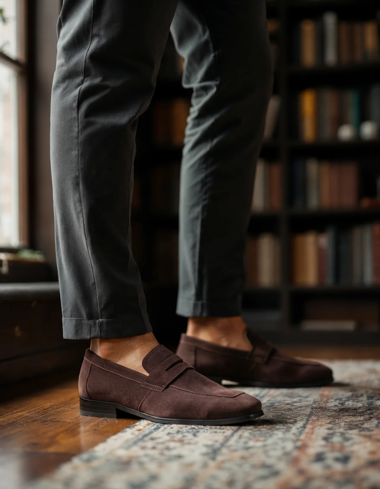 Mocasines clásicos de ante - Marrón