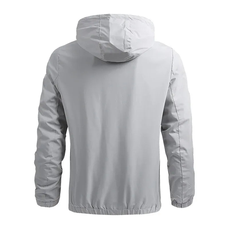 Chamarra Impermeable con Capucha - Gris