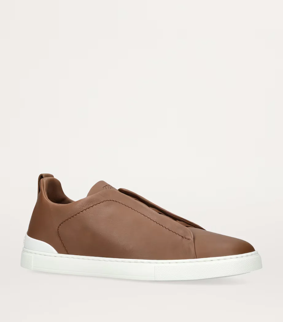 Triple Stitch Marrón Cuero Zapatillas