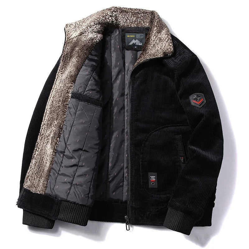 Chaqueta de Pana con Cuello Afelpado - Kaki