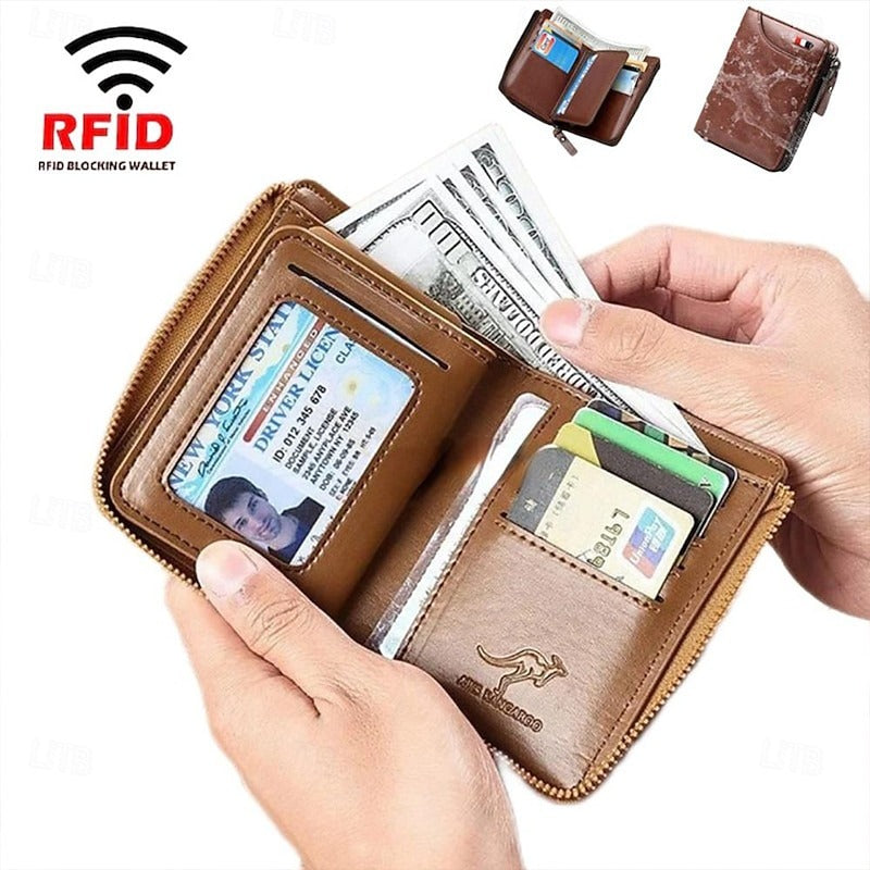 Cartera Multifuncional RFID - Marrón