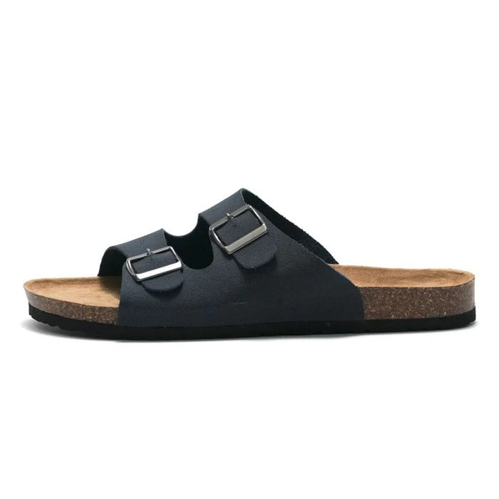 Sandalia Confort de Corcho Doble Tira Ajustable - Negro