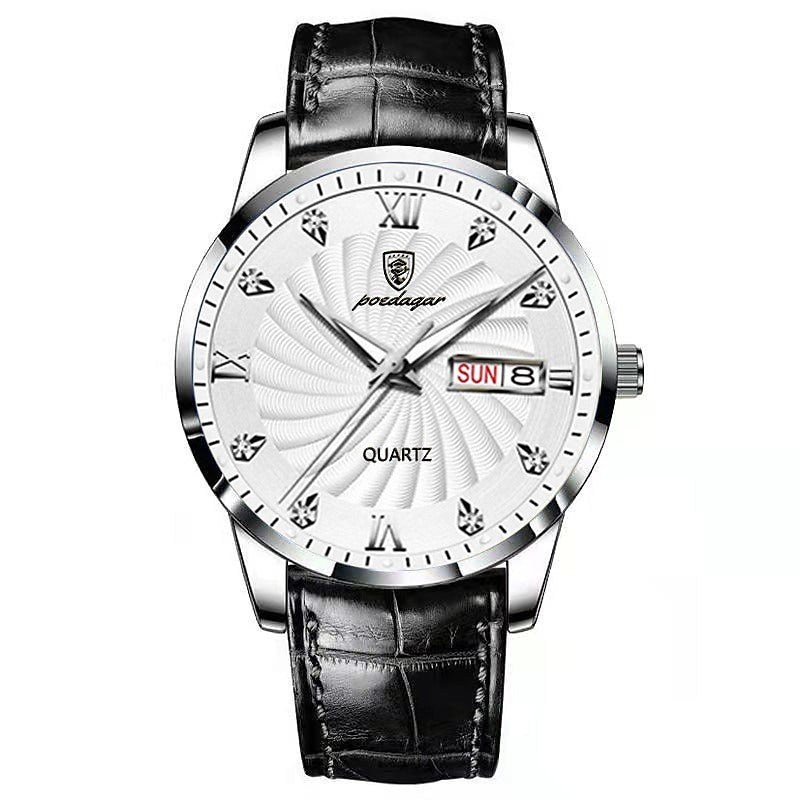 Reloj de Cuero Espiral - Plata