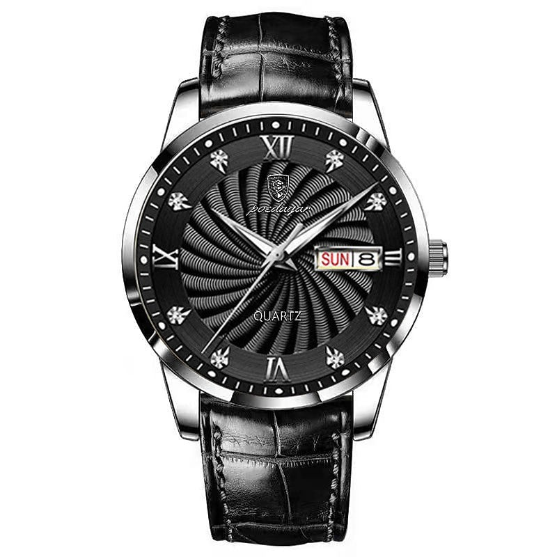Reloj de Cuero Espiral - Plata/Dorado