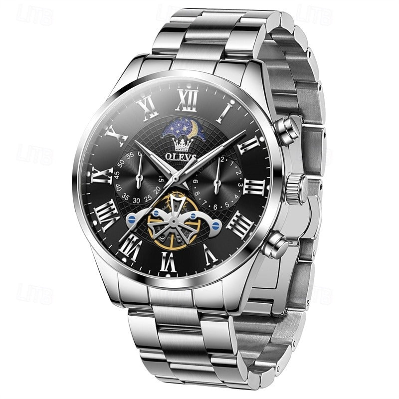 Reloj Esqueleto Lunar - Negro