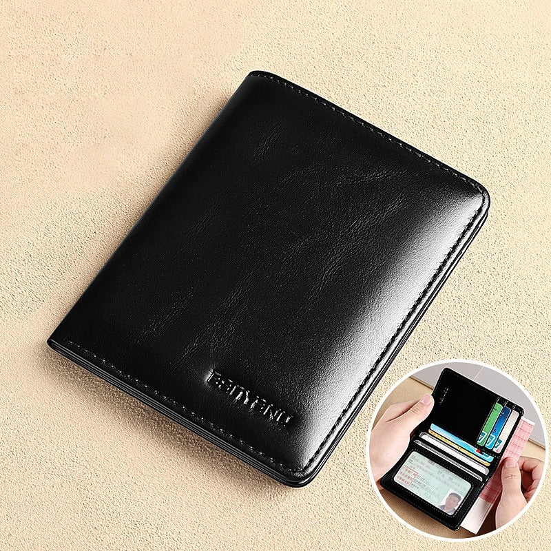 Cartera de Cuero Antirrobo - Negro