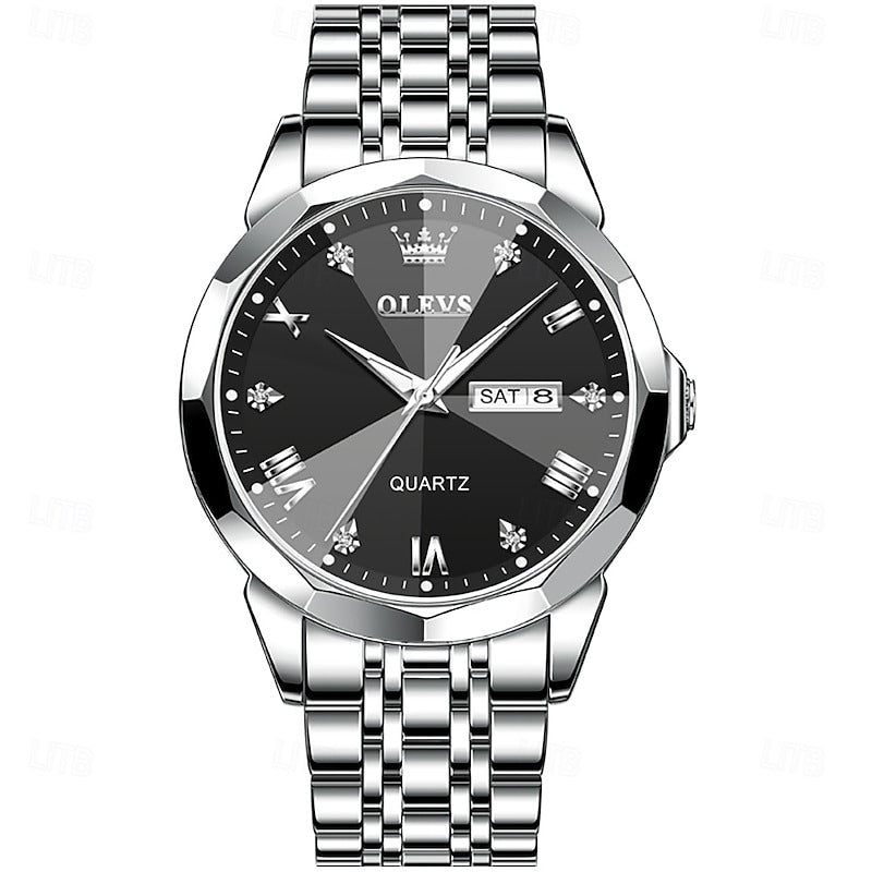 Reloj Romano Luminoso - Negro/Plata