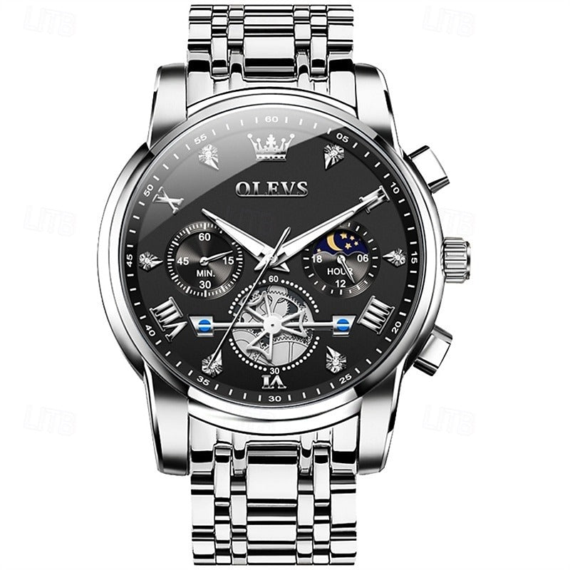Reloj Cronógrafo Lunar - Negro/Plata