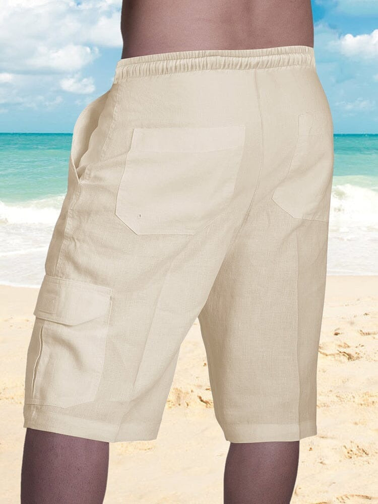 Shorts Cargo de Lino - Caqui