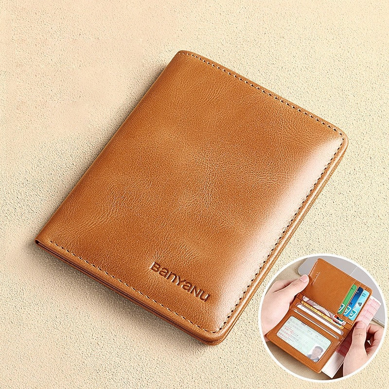 Cartera de Cuero Antirrobo - Caramelo