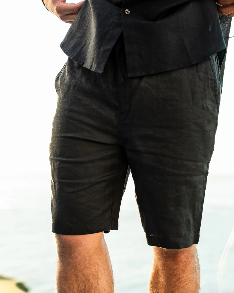 Shorts Linen Ease – Negro