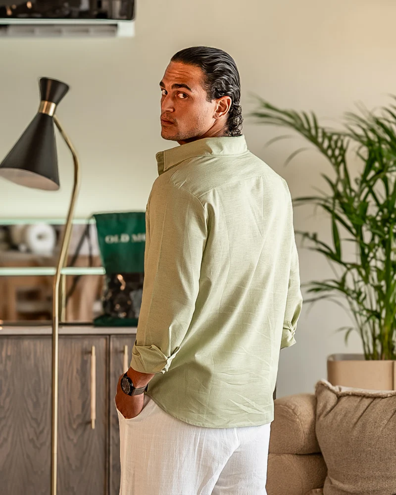 Camisa Linen Breeze – Verde Menta