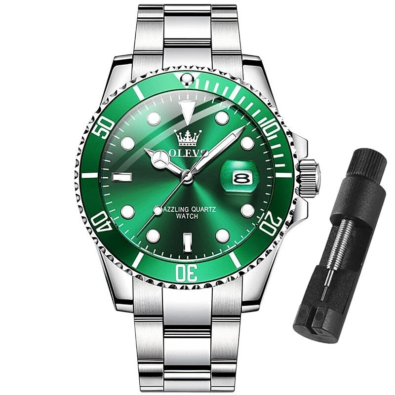 Reloj Deportivo de Acero - Verde/Dorado