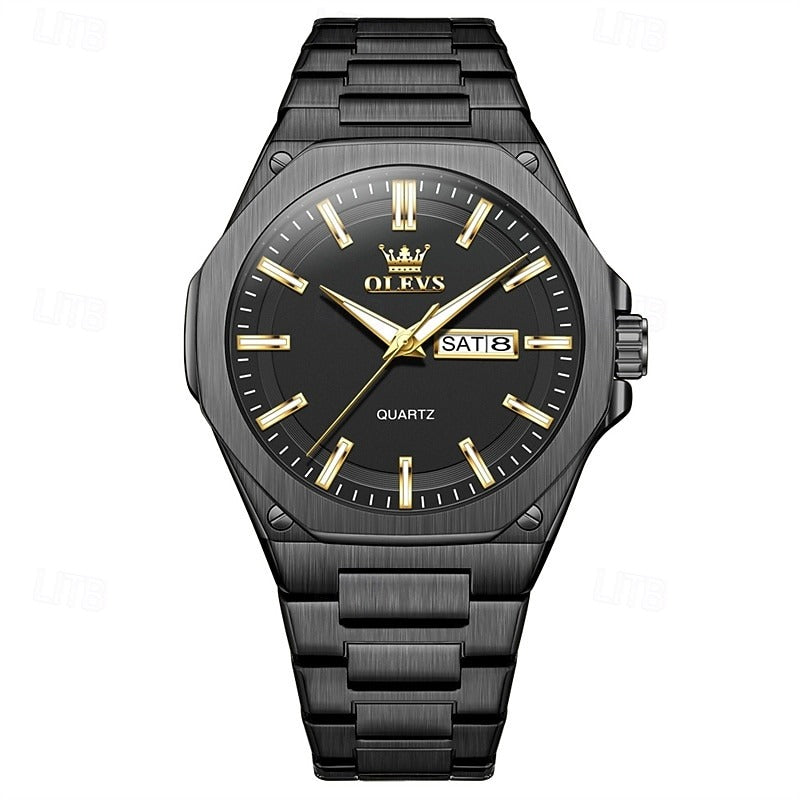 Reloj Octagonal de Acero - Dorado