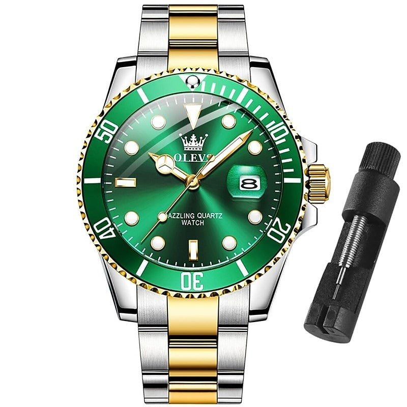 Reloj Deportivo de Acero - Negro/Dorado