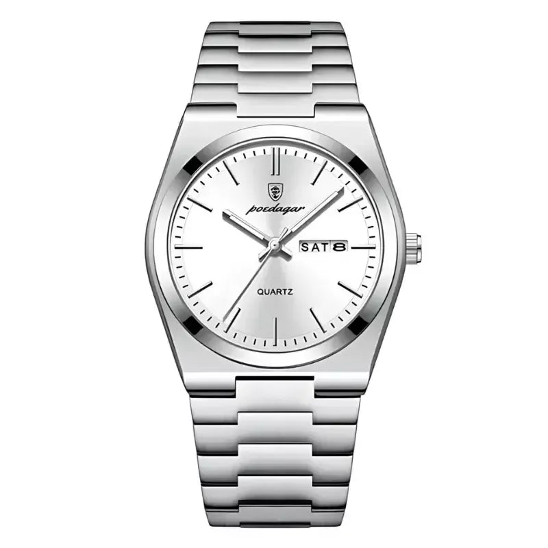 Reloj Clásico de Acero - Plata/Verde