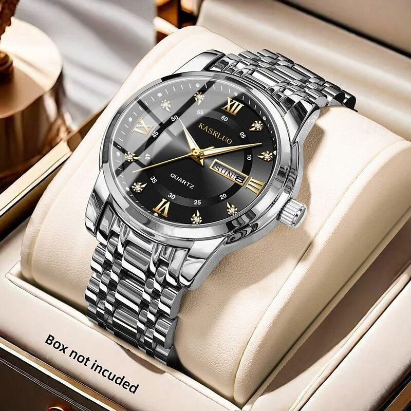 Reloj Luminoso con Calendario - Negro/Plata