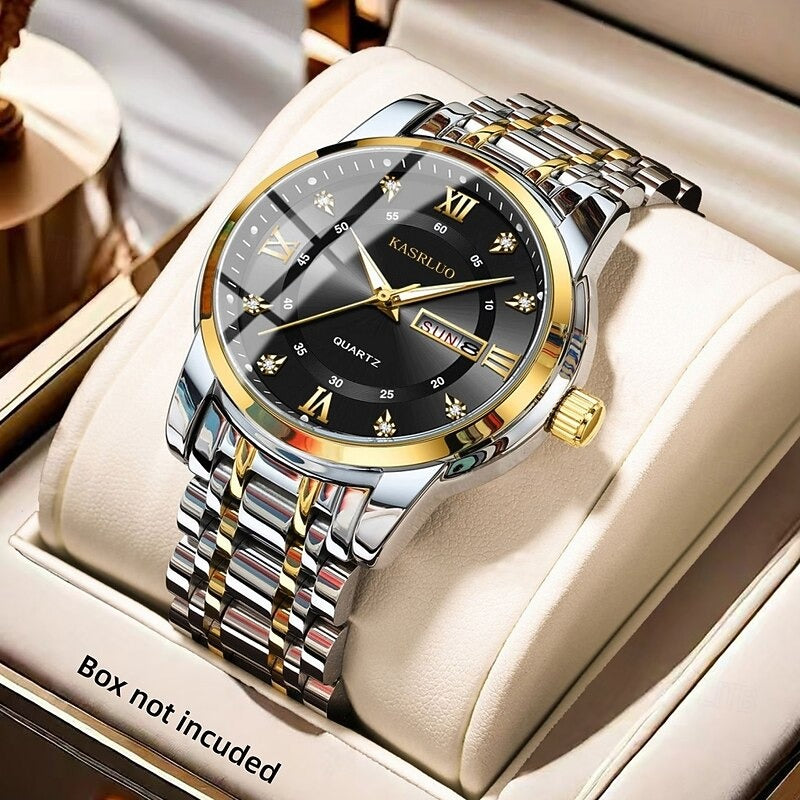 Reloj Luminoso con Calendario - Negro/Plata/Dorado