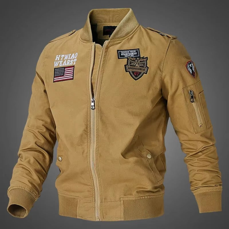 Chaqueta Bomber Militar - Negro