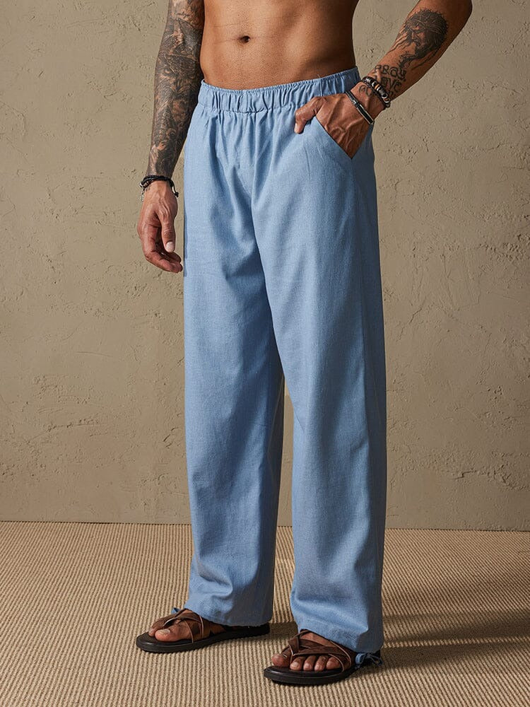 Pantalones Amplios con Cordón - Blanco