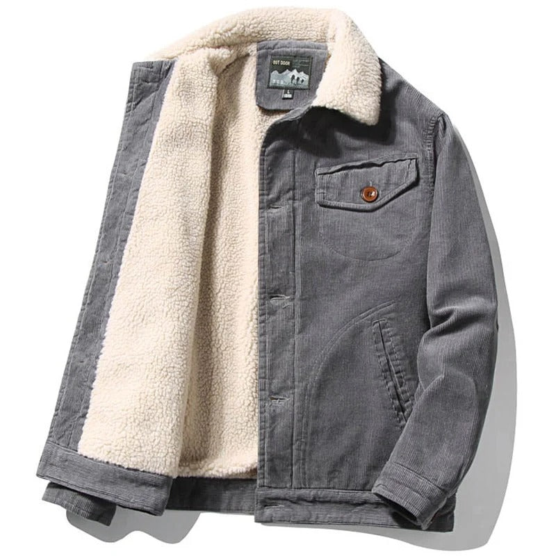 Chaqueta de Pana con Forro Térmico Interior - Verde