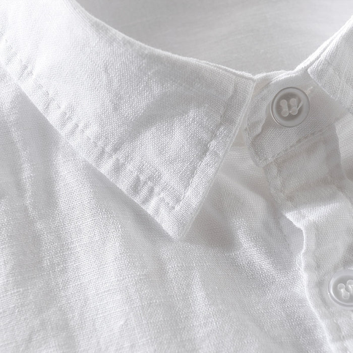 Camisa de Lino Manga Larga Harbor – Blanco