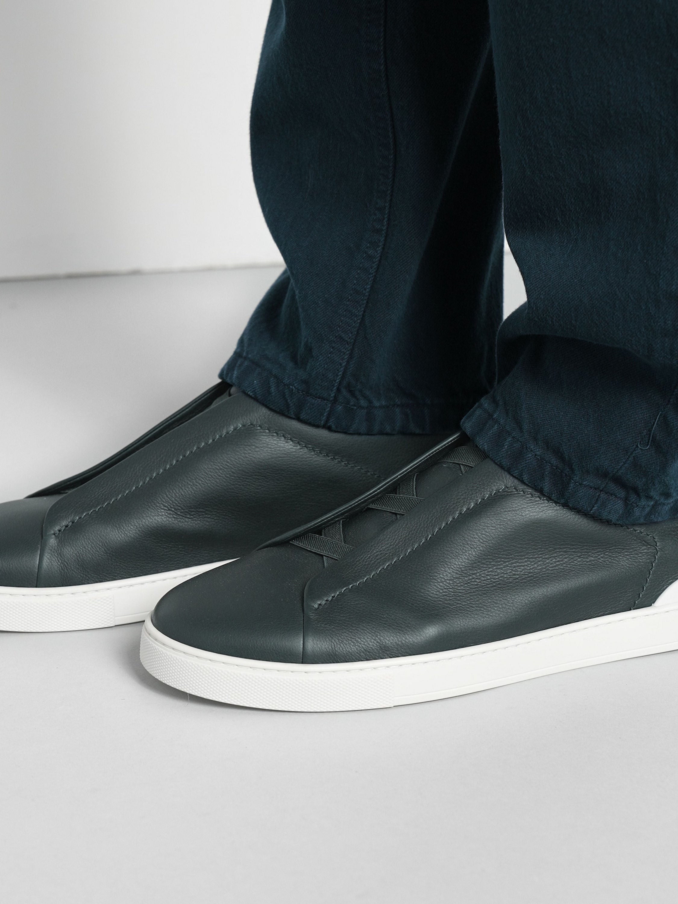 Triple Stitch SECONDSKIN Slip-On Zapatilla - Verde oscuro
