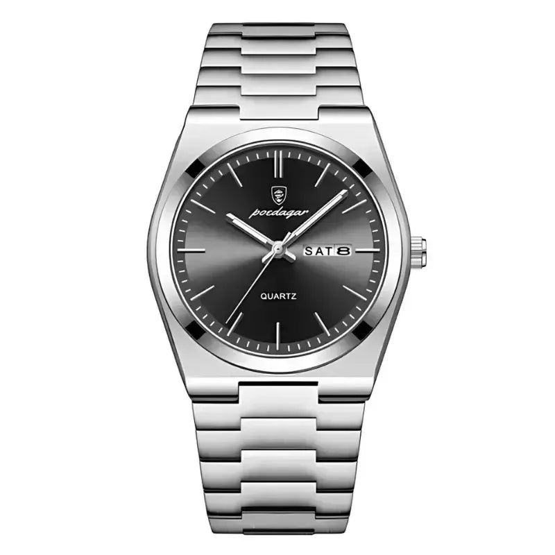 Reloj Clásico de Acero - Plata/Azul