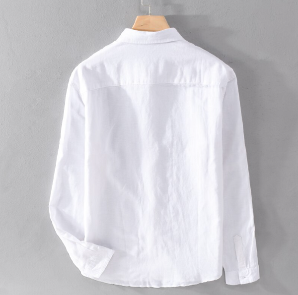 Camisa de Lino Manga Larga Harbor – Blanco