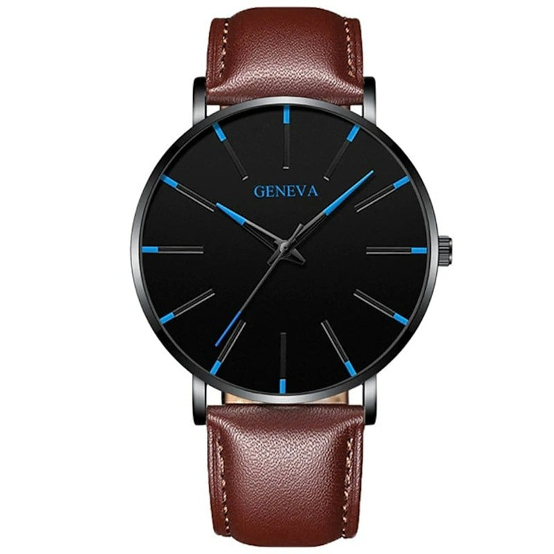 Reloj Ultrafino de Acero - Marrón/Negro/Azul