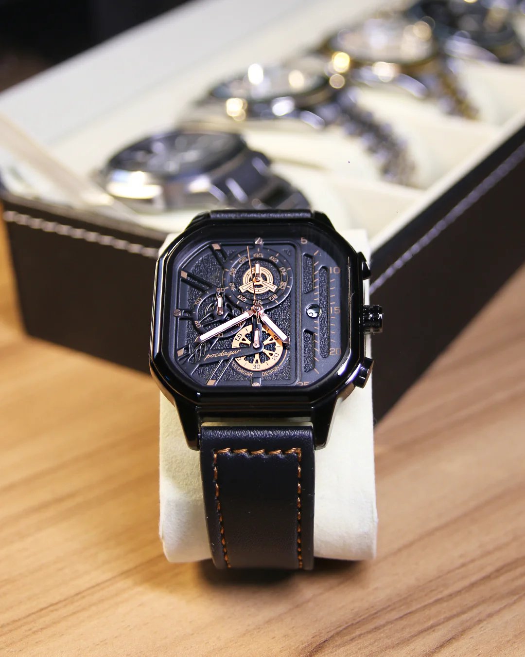 Reloj Cronógrafo Cuadrado Apex – Negro
