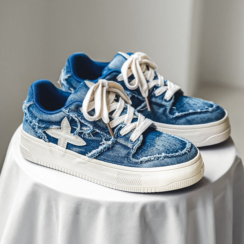 Tenis Denim Distressed Street - Azul