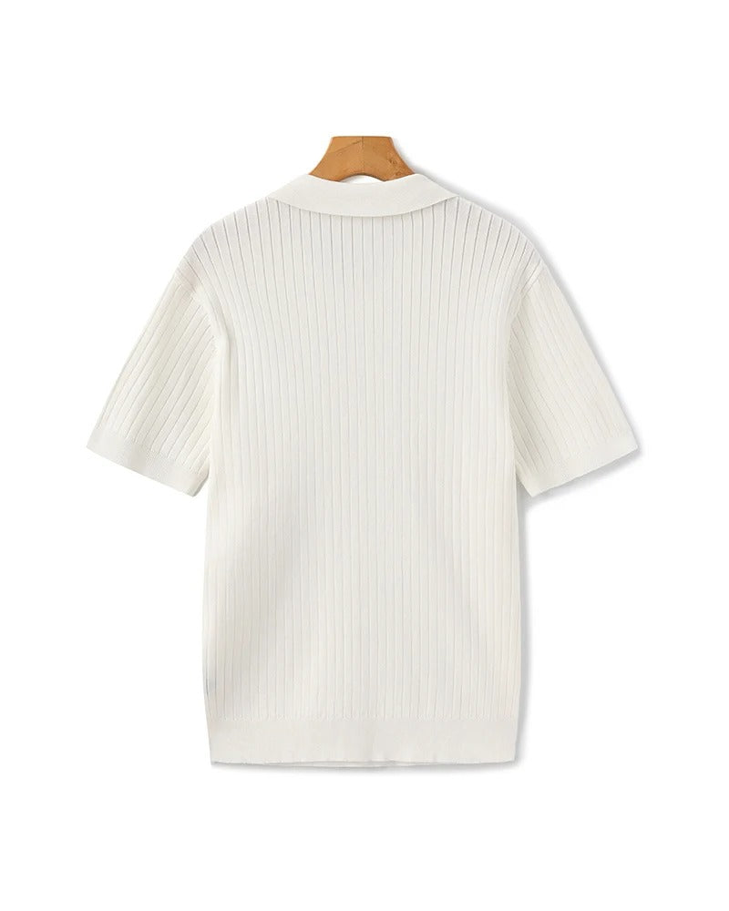 Polo de Punto Acanalado – Marfil