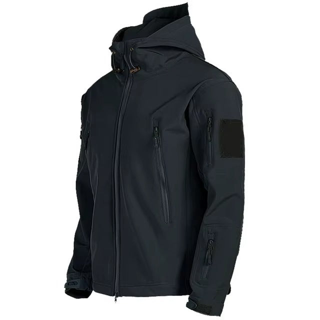 Chamarra Táctica Impermeable con Capucha - Marrón