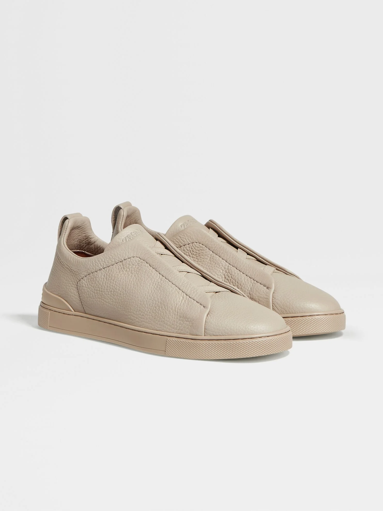 Triple Stitch Beige Cuero Zapatillas