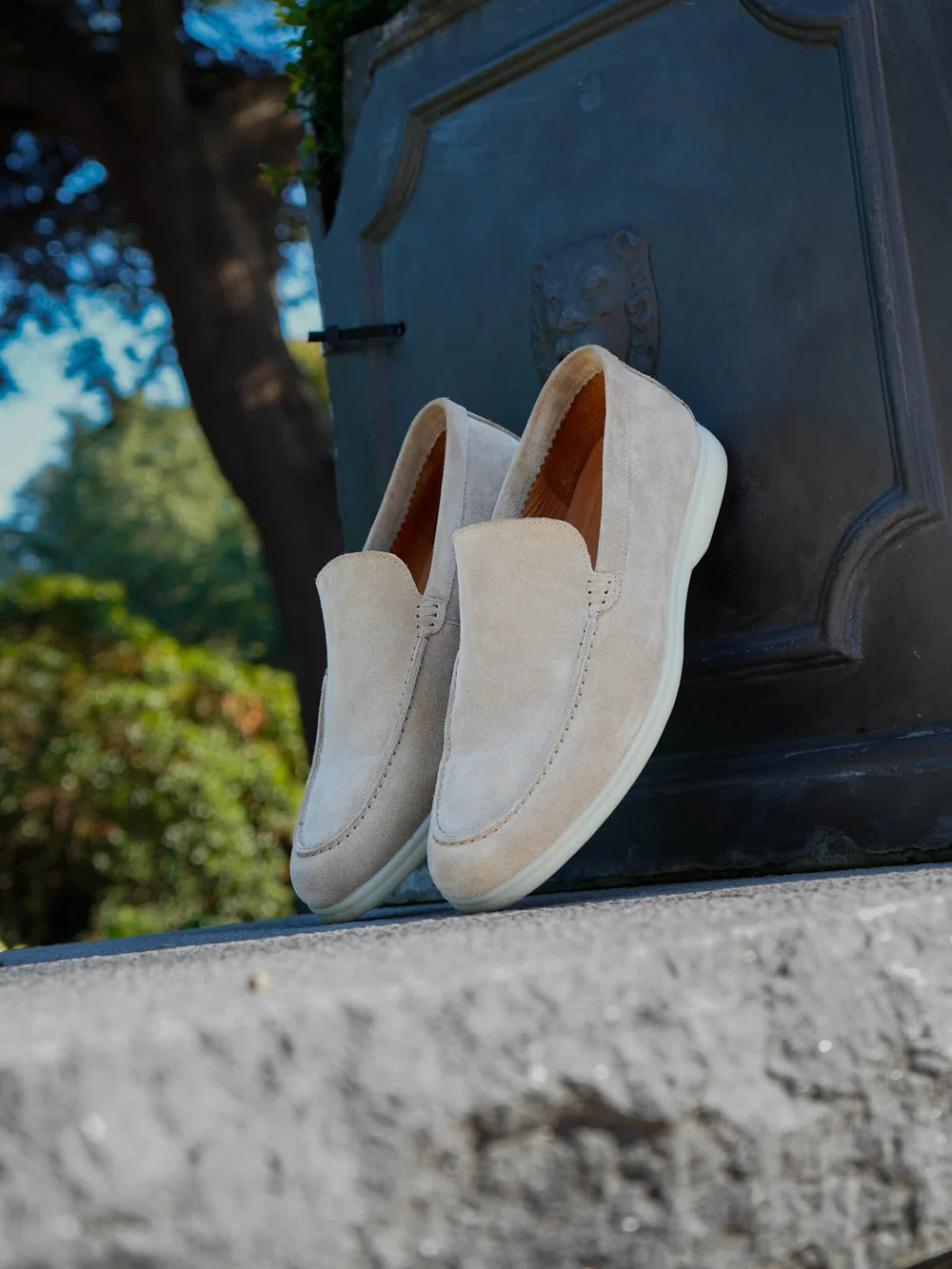 Mocasines de ante confort - Creme