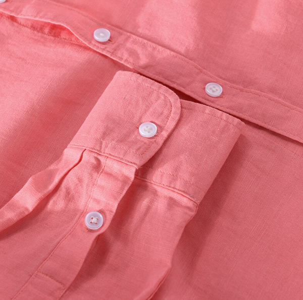 Camisa de Lino Manga Larga Harbor – Salmón