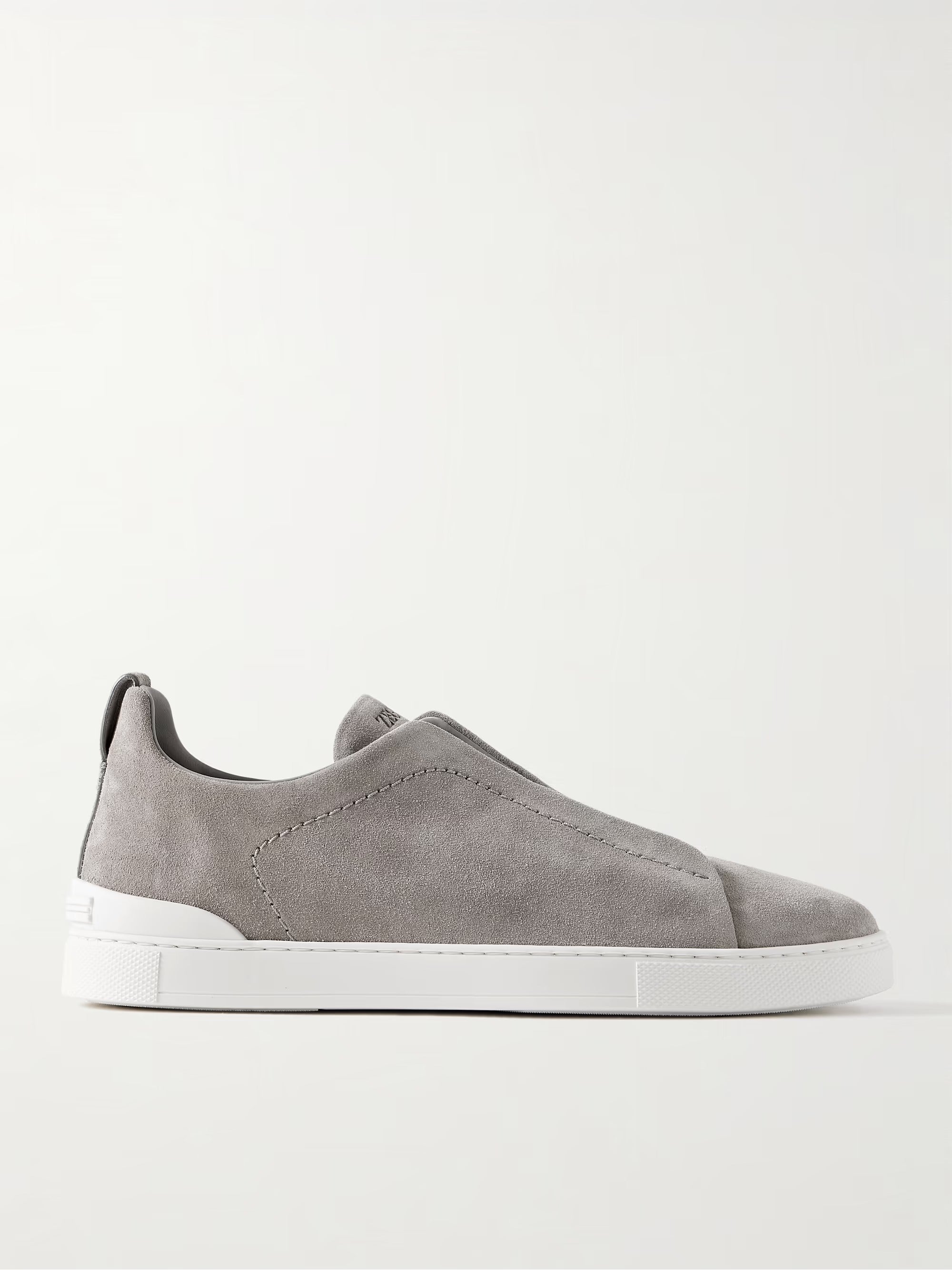 Triple Stitch Gamuza Slip-On Zapatilla – Gris