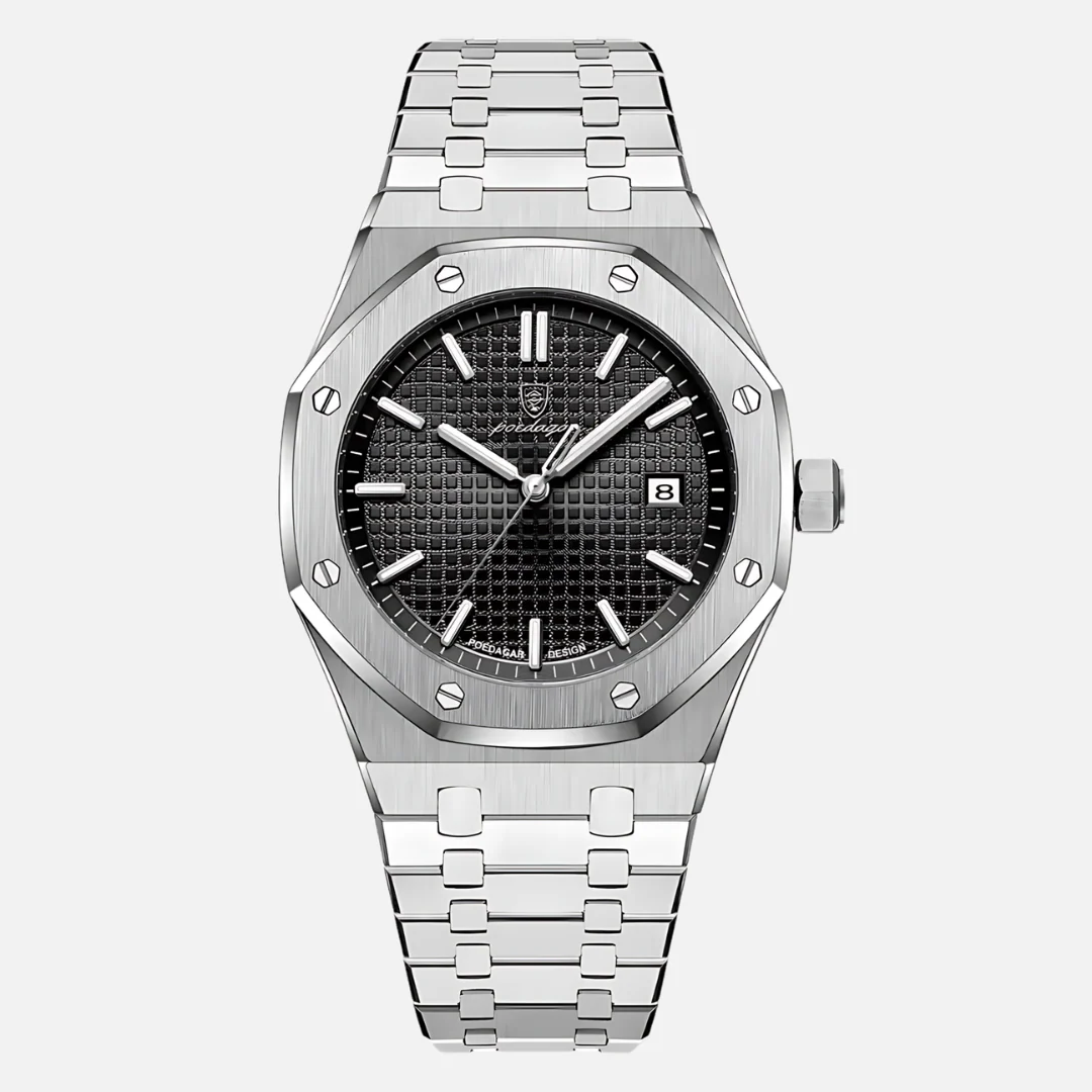 Reloj de Acero Octagon – Negro