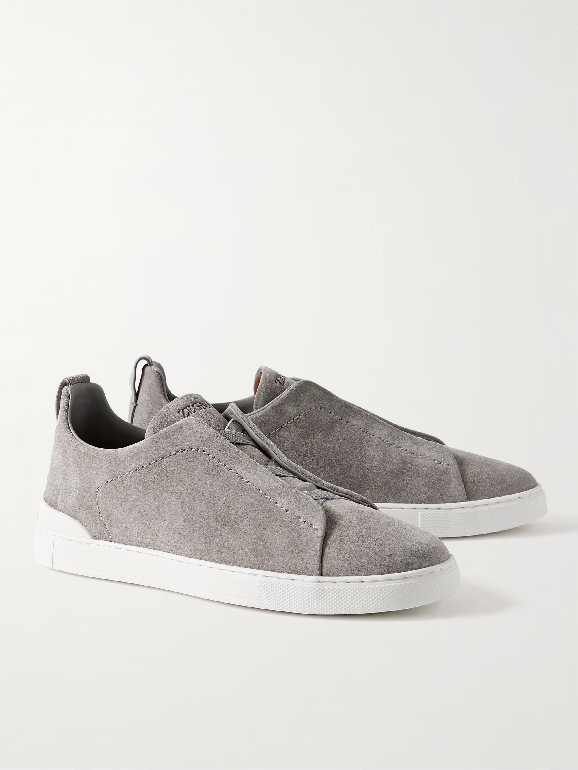 Triple Stitch Gamuza Slip-On Zapatilla – Gris