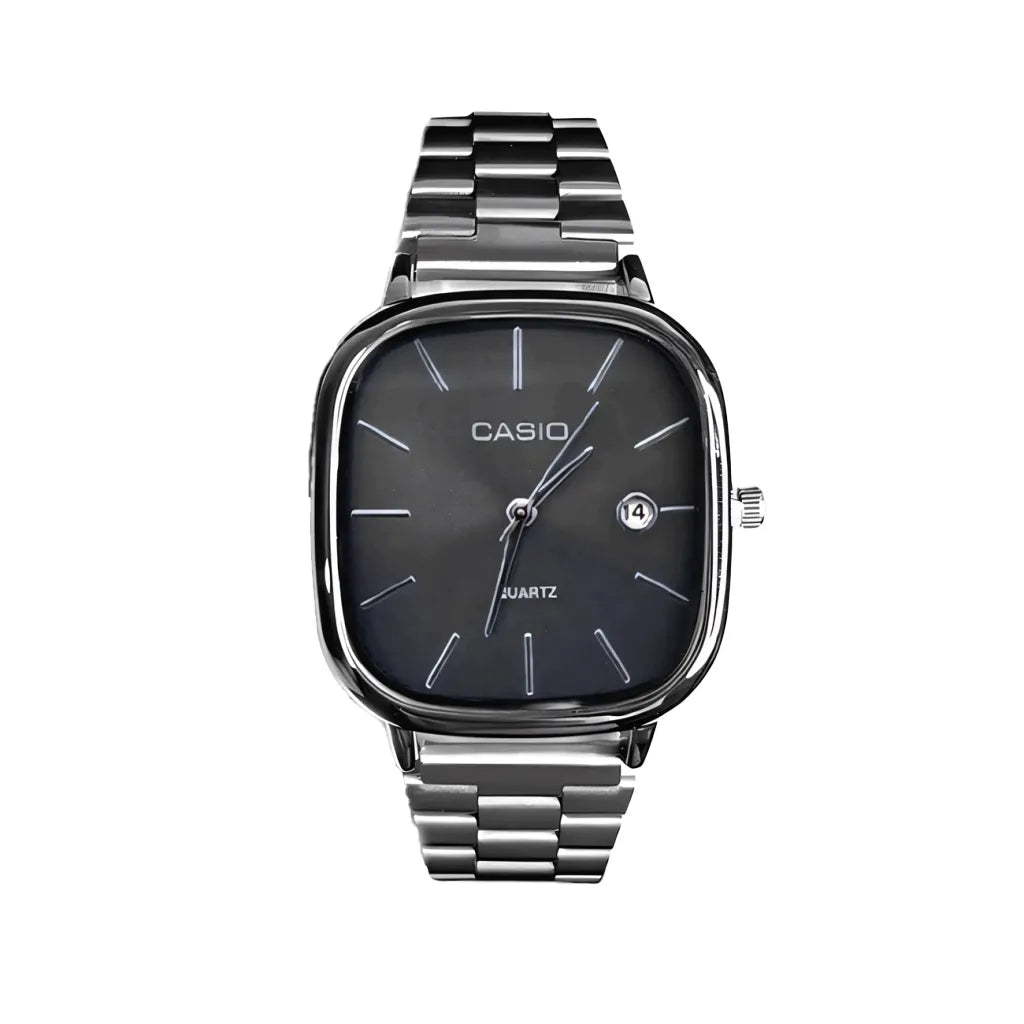 Reloj Acero Minimal Date - Plata/Negro