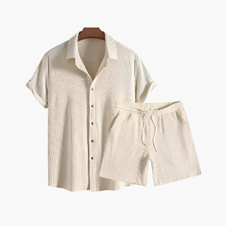 Conjunto de Algodón Waffle Riviera – Beige