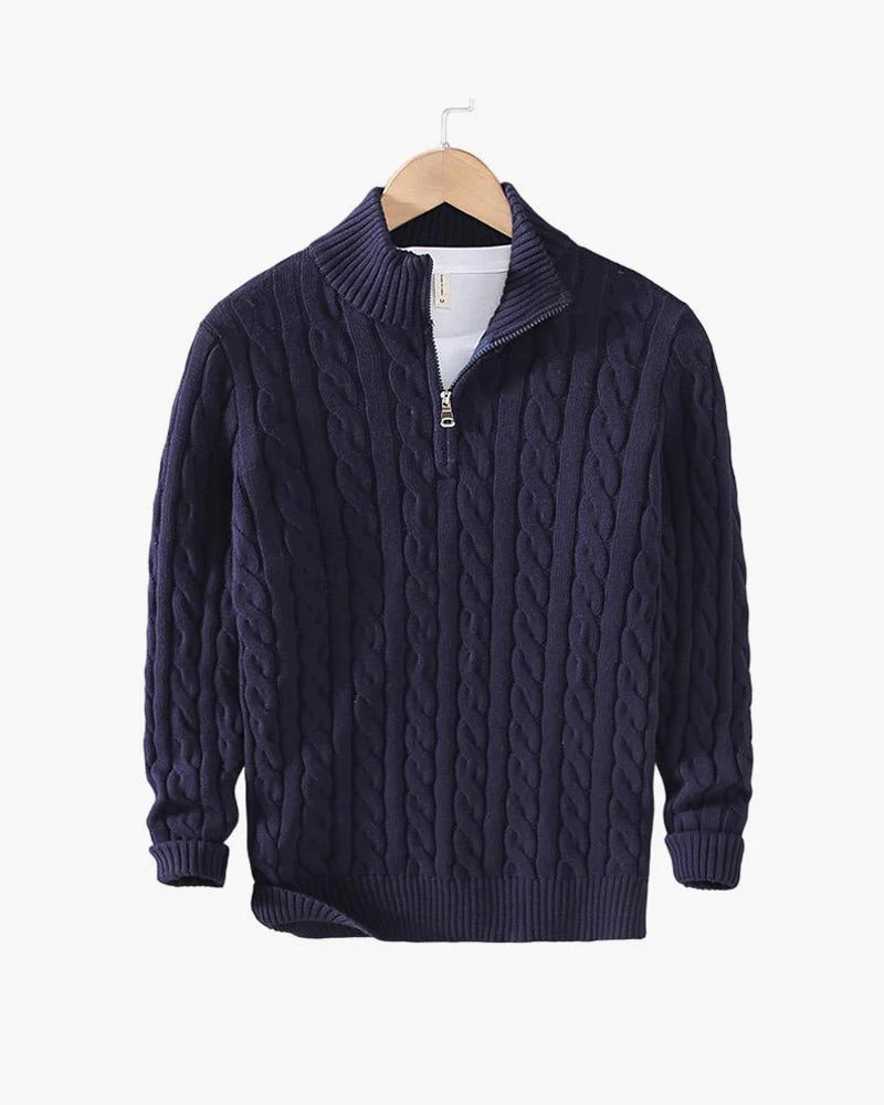 Suéter de Cable Half-Zip